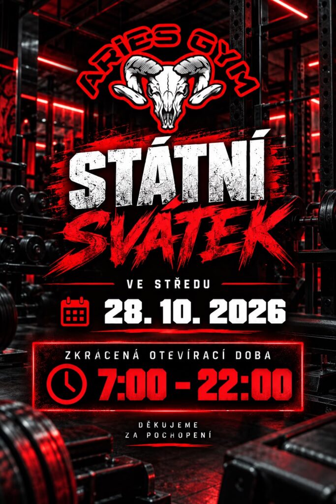 plakát s otevírací dobou fitka